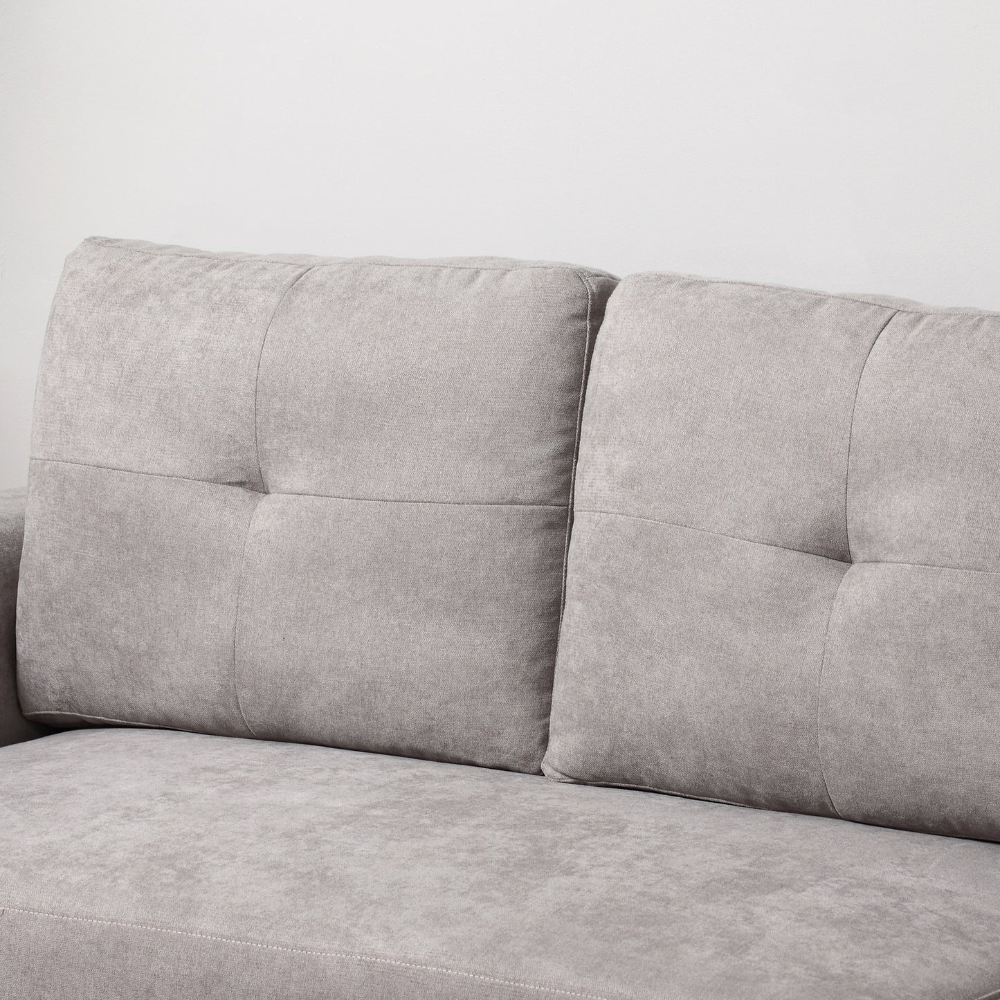 Linen-Look L-Shaped Sofa Bed.