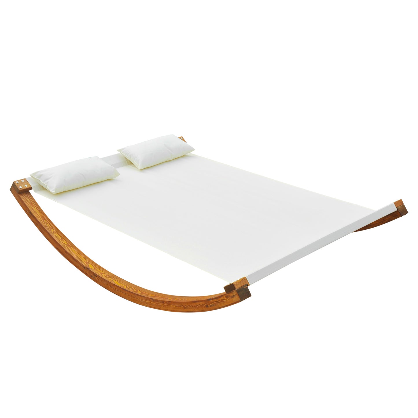 Double Sun Lounger Hammock with Sturdy Wooden Frame