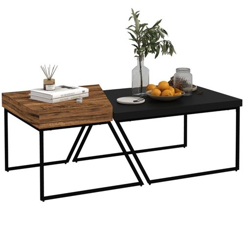 Dual Coffee & Bar Table Set - Industrial Design & Space-Saving Elegance
