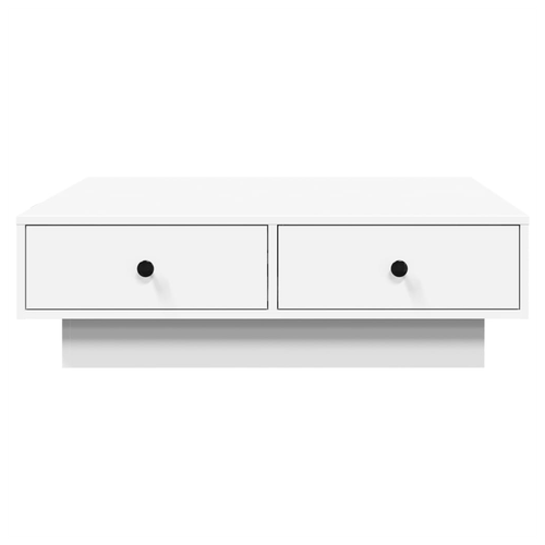Modern White Coffee Table - Stylish Engineered Wood & Metal Design