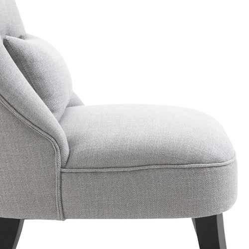 Fabric Single Sofa Dining Chair with Pillow – Solid Wood Legs