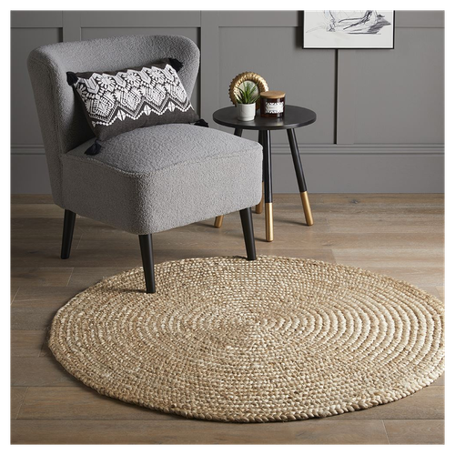 Heaton Circle Handwoven Jute Rug - 60x60cm Natural