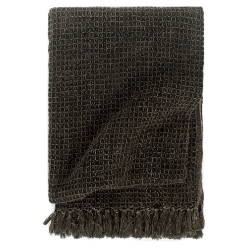 vidaXL Throw Cotton - Anthracite/Brown