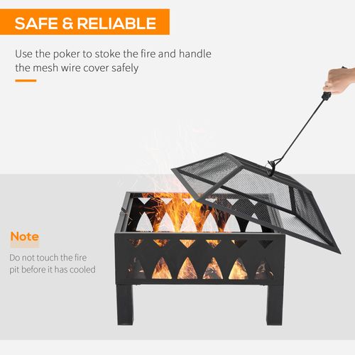 Outdoor Fire Pit with Protective Screen