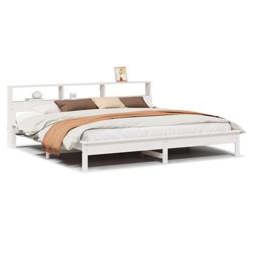 Super King White Solid Pine Bed Frame - Slatted Base