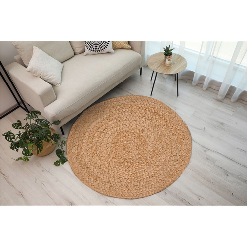 Heaton Circle Handwoven Jute Rug - 60x60cm Natural