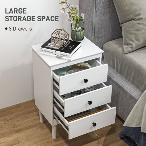 Bedside Table Set - 3-Drawer Nightstands