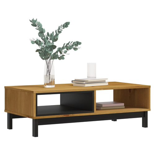 Solid Pine Coffee Table - Sleek Design with Open Compartments
