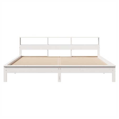Super King White Solid Pine Bed Frame - Slatted Base