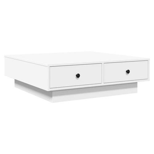 Modern White Coffee Table - Stylish Engineered Wood & Metal Design