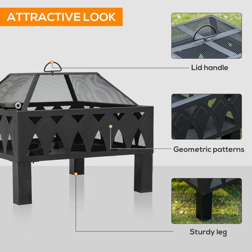 Outdoor Fire Pit with Protective Screen