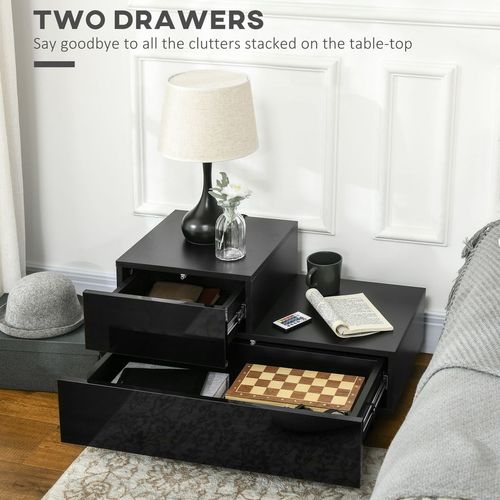 Modern LED Nightstand with High Gloss Finish