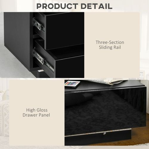 Modern LED Nightstand with High Gloss Finish