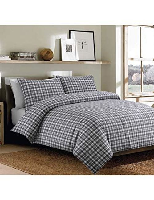 Bonton Grey Plaid Flannel Double Bedset - Cozy Comfort for Winter Nights