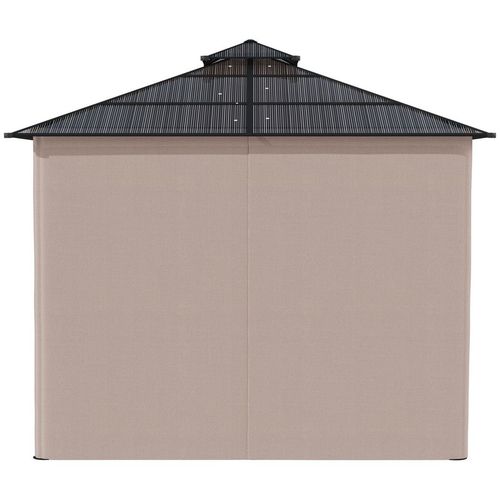 3 x 3 (m) Polycarbonate Gazebo, Hard Top Gazebo with Nettings & Curtains
