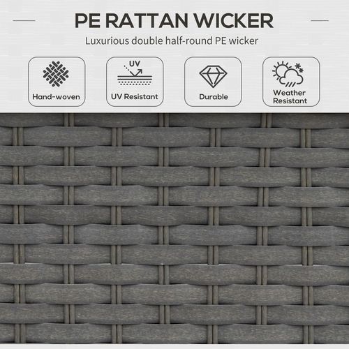 Rattan Set, 6 PC-Grey Garden Furniture Set