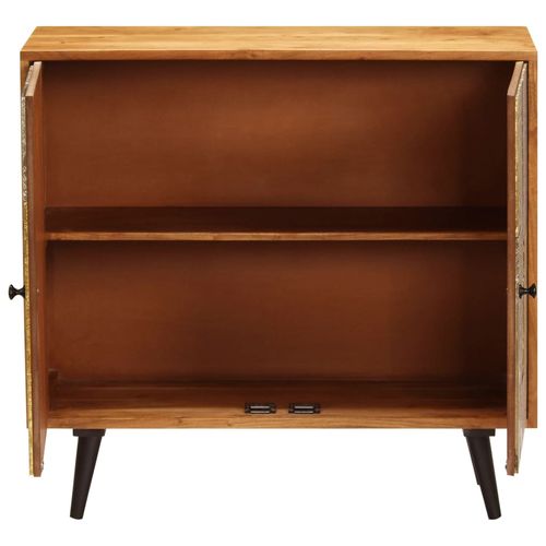 Acacia Wood Sideboard with Decorative Metal Accents