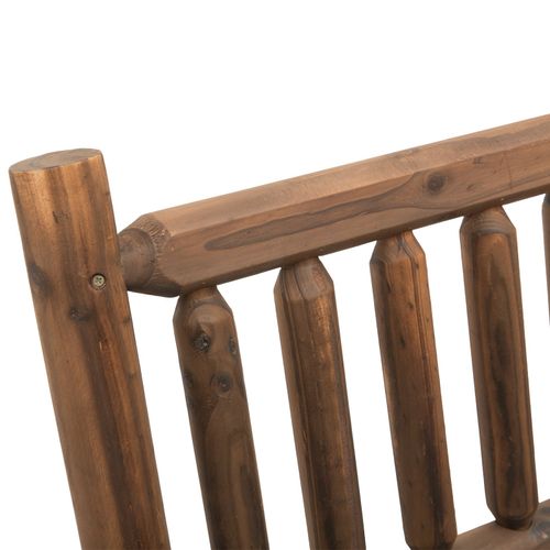 Rustic 2-Seater Rocking Bench - Durable Fir Wood in Dark Stain Finish
