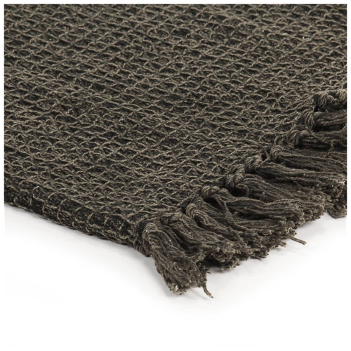 vidaXL Throw Cotton - Anthracite/Brown