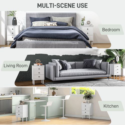 Bedside Table Set - 3-Drawer Nightstands