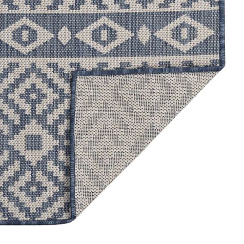 Versatile Grey Outdoor/Indoor Flatweave Rug - 80x150 cm, Weather & UV Resistant