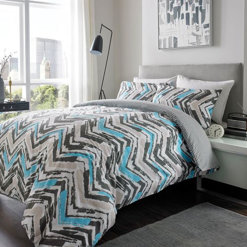 100% Brushed Cotton Chevron Duvet Set