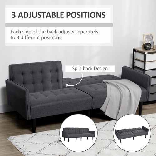 3-Seater Sofa Bed with Cupholders