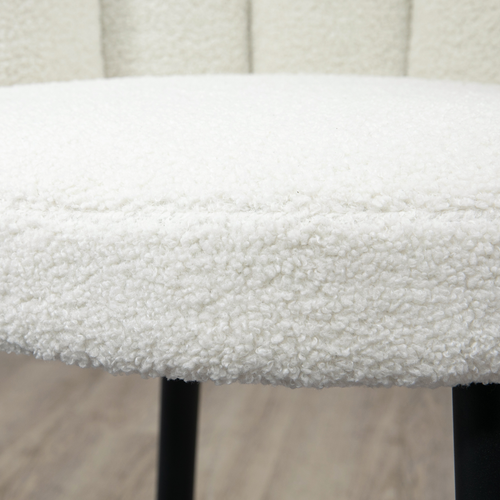 HOMCOM Cream Bar Stools Set of 2 with Comfortable Backs