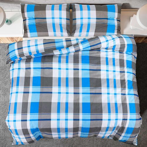 Duvet Cover Set Blue and Grey