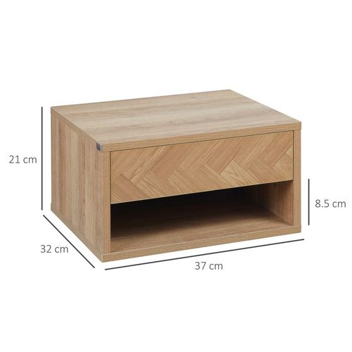 Set of 2 Floating Bedside Tables with Drawer