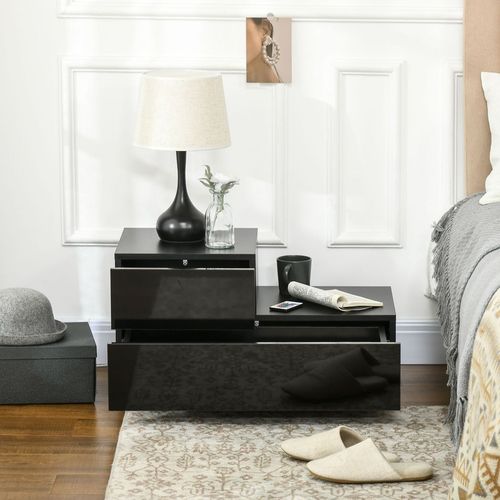 Modern LED Nightstand with High Gloss Finish