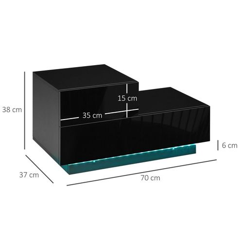 Modern LED Nightstand with High Gloss Finish