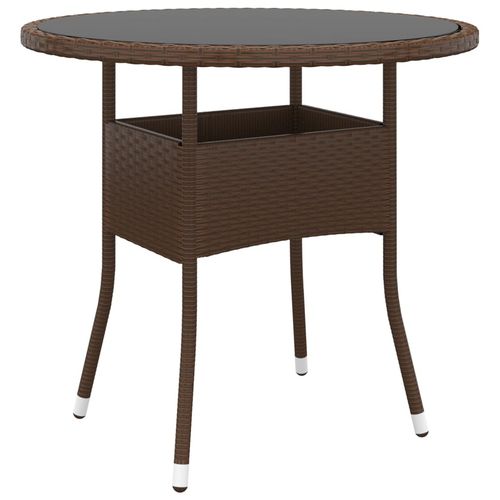 5-Piece Brown Garden Bistro Set with Cushions