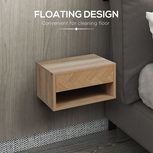 Set of 2 Floating Bedside Tables with Drawer