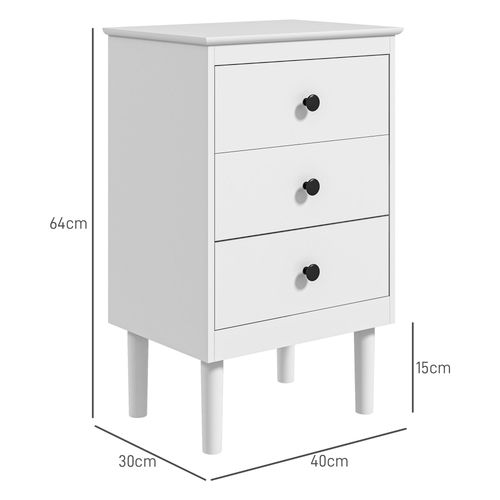 Bedside Table Set - 3-Drawer Nightstands