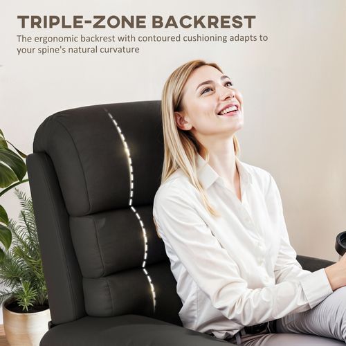 Manual Recliner Chair with Footrest - Stylish Comfort in Black