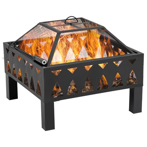 Outdoor Fire Pit with Protective Screen