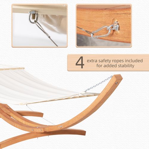 Outdoor Hammock with Curved Wooden Stand