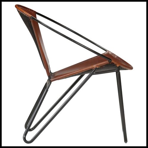 vidaXL Brown Real Leather Chair