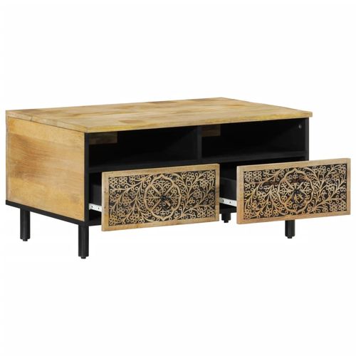Hand-Carved Solid Mango Wood Coffee Table