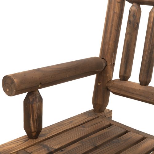 Rustic 2-Seater Rocking Bench - Durable Fir Wood in Dark Stain Finish