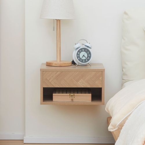 Set of 2 Floating Bedside Tables with Drawer