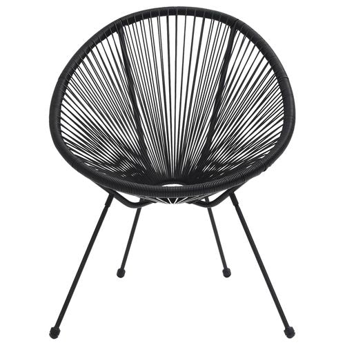 Black Rattan Moon Chairs - Set of 2