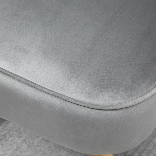 Elegant Velvet-Feel Accent Chair & Ottoman Set - Light Grey Comfort & Style