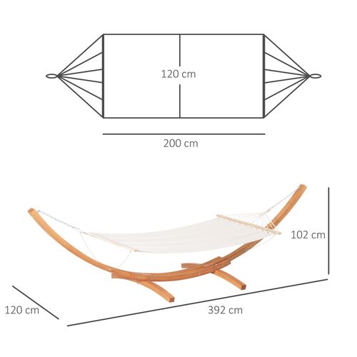Outdoor Hammock with Curved Wooden Stand
