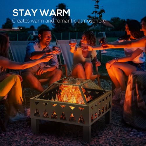 Outdoor Fire Pit with Protective Screen