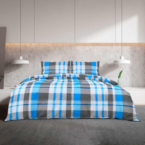 Duvet Cover Set Blue and Grey