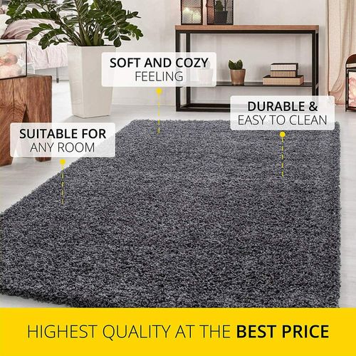 Grey-Mix Shaggy Rug