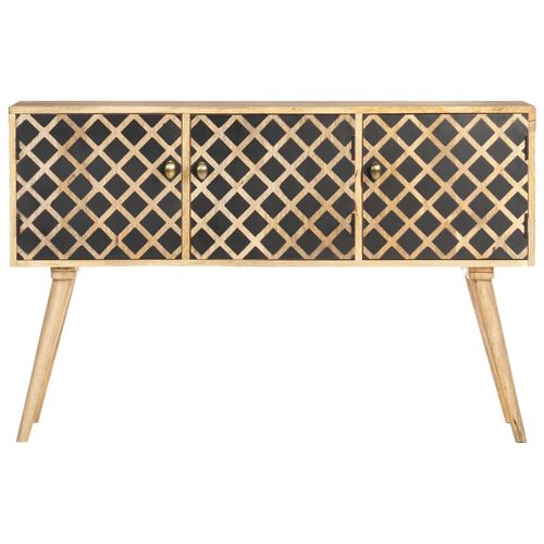 Chic Solid Mango Wood Sideboard - Stylish Storage Solution with 3 Doors