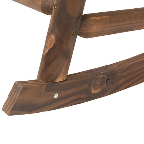 Rustic 2-Seater Rocking Bench - Durable Fir Wood in Dark Stain Finish